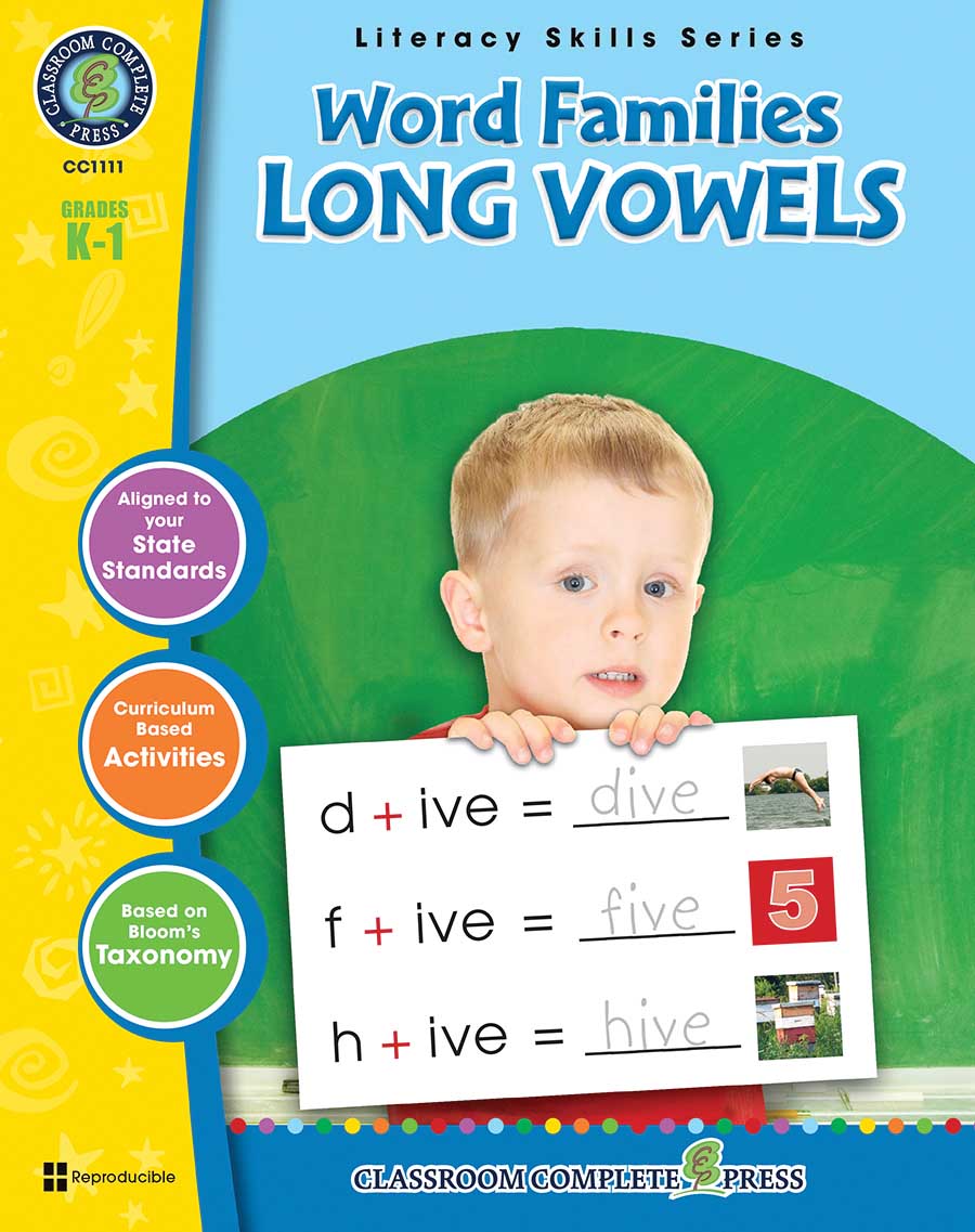 Word Families - Long Vowels Gr. PK-2 - print book