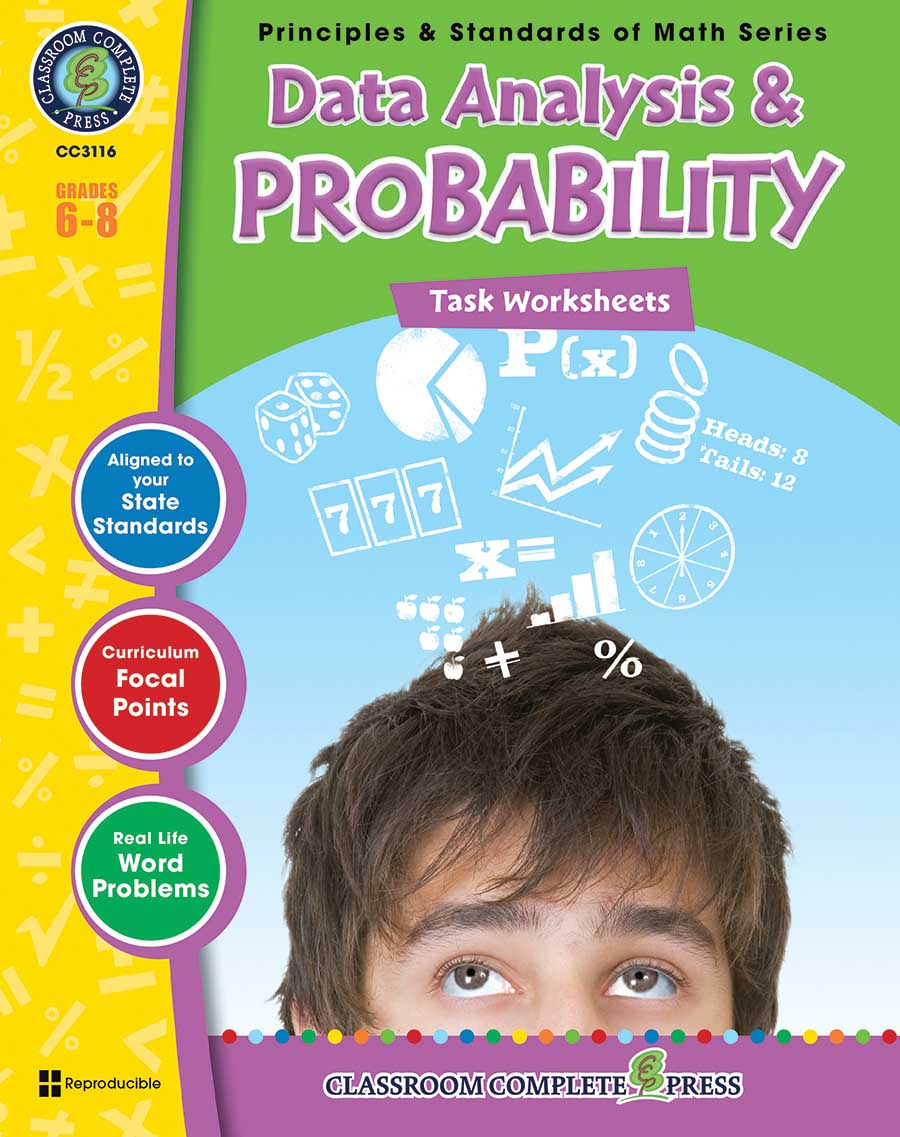 Data Analysis & Probability - Task Sheets Gr. 6-8 - print book