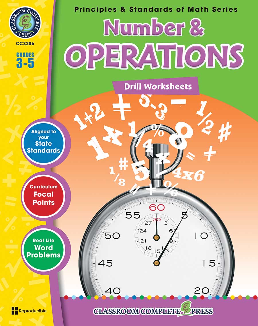 Number & Operations - Drill Sheets Gr. 3-5 - print book