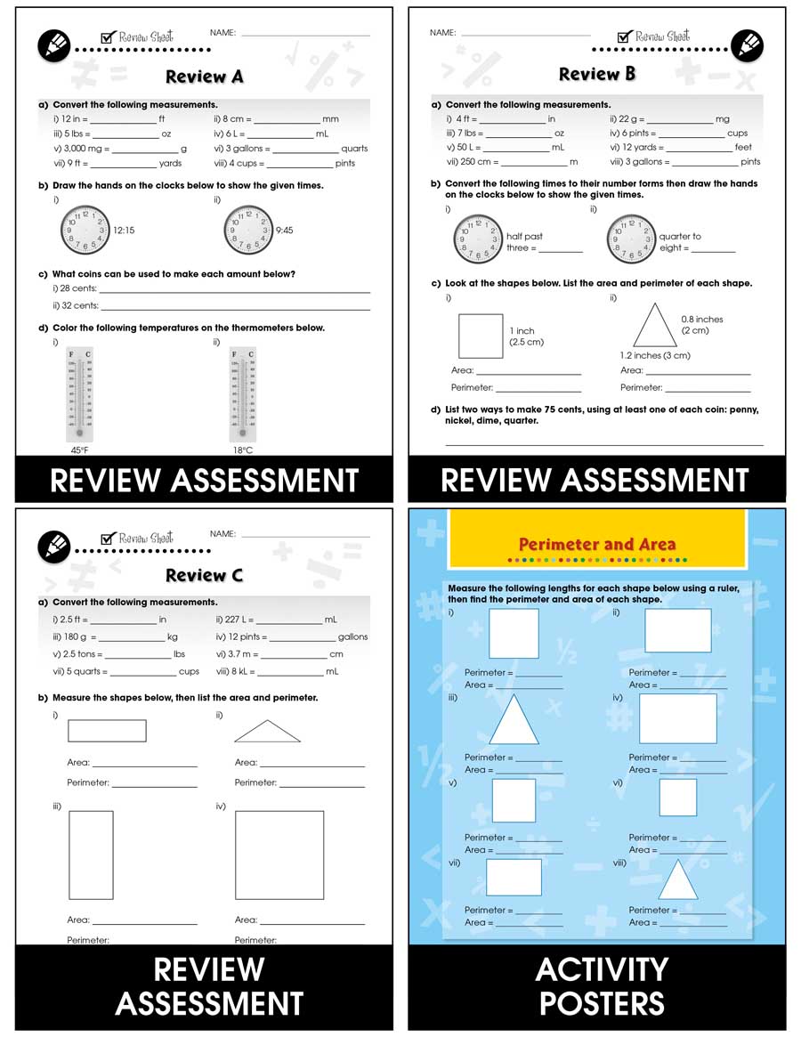 Measurement - Drill Sheets Gr. 3-5 - print book