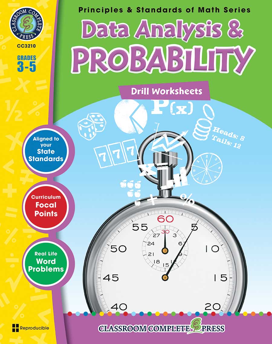 Data Analysis & Probability - Drill Sheets Gr. 3-5 - print book