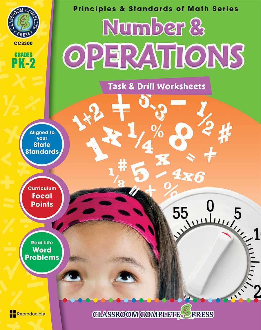 Number & Operations - Task & Drill Sheets Gr. PK-2 - print book