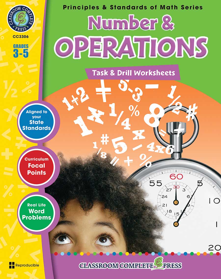 Number & Operations - Task & Drill Sheets Gr. 3-5 - print book