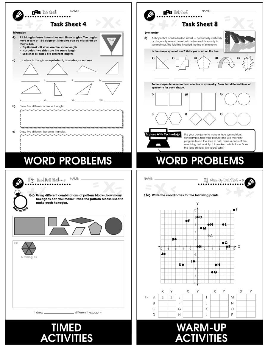 Geometry - Task & Drill Sheets Gr. 3-5 - print book