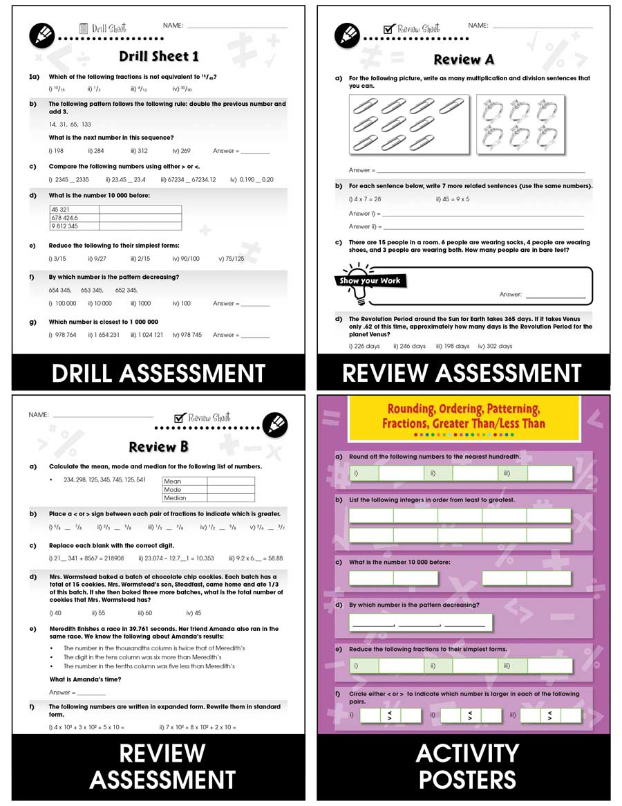 Number & Operations - Task & Drill Sheets Gr. 6-8 - print book