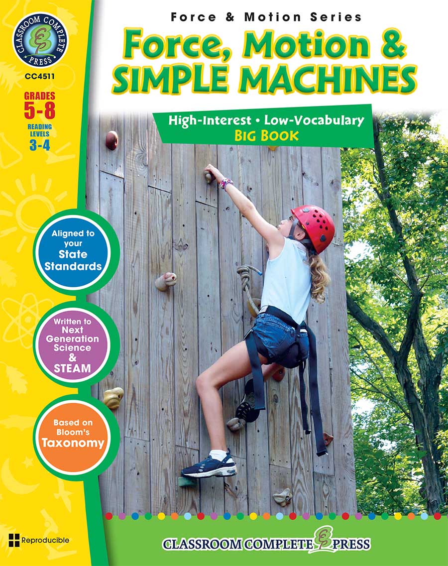 Force, Motion & Simple Machines Big Book Gr. 5-8 - print book