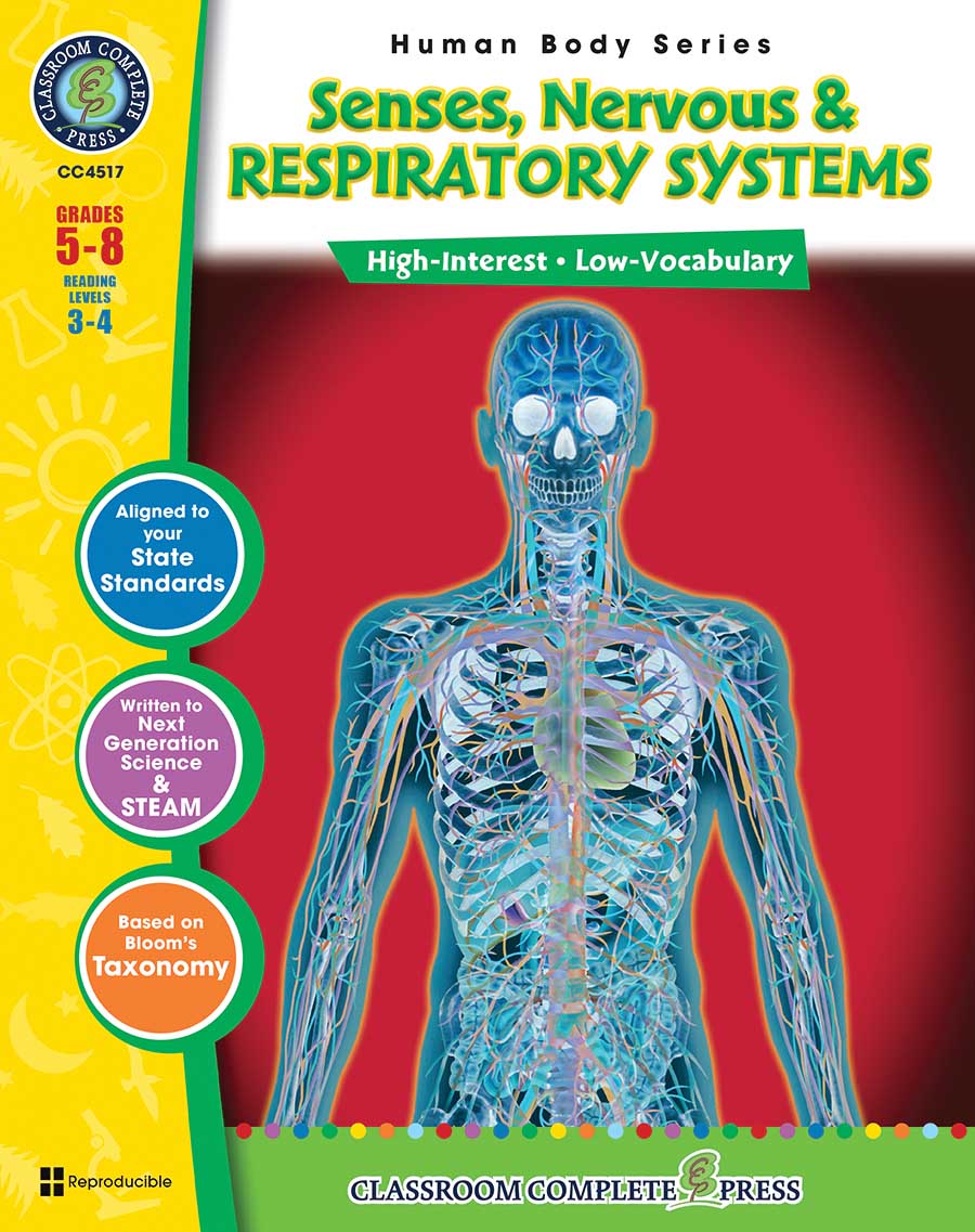 Senses, Nervous & Respiratory Systems Gr. 5-8 - print book