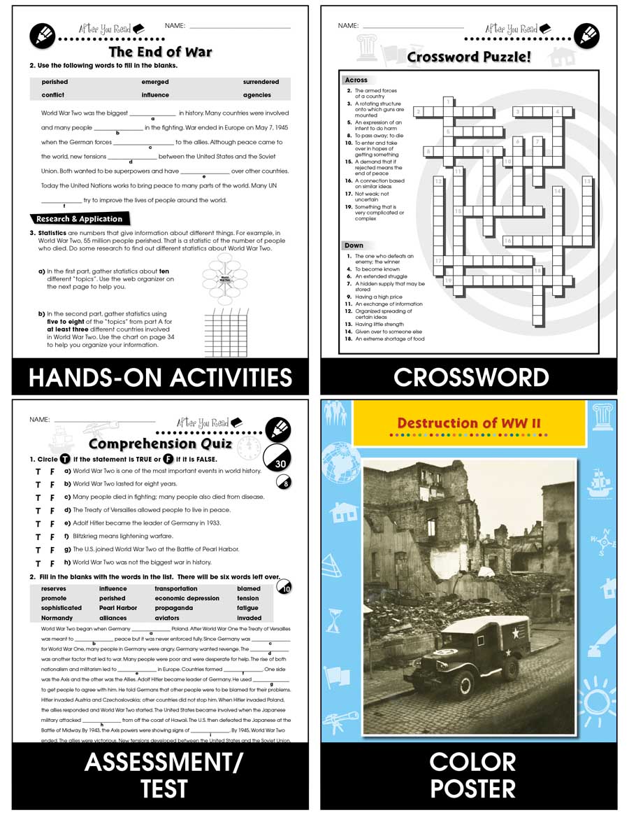 world war 2 grades 5 to 8 print book lesson plan classroom complete press
