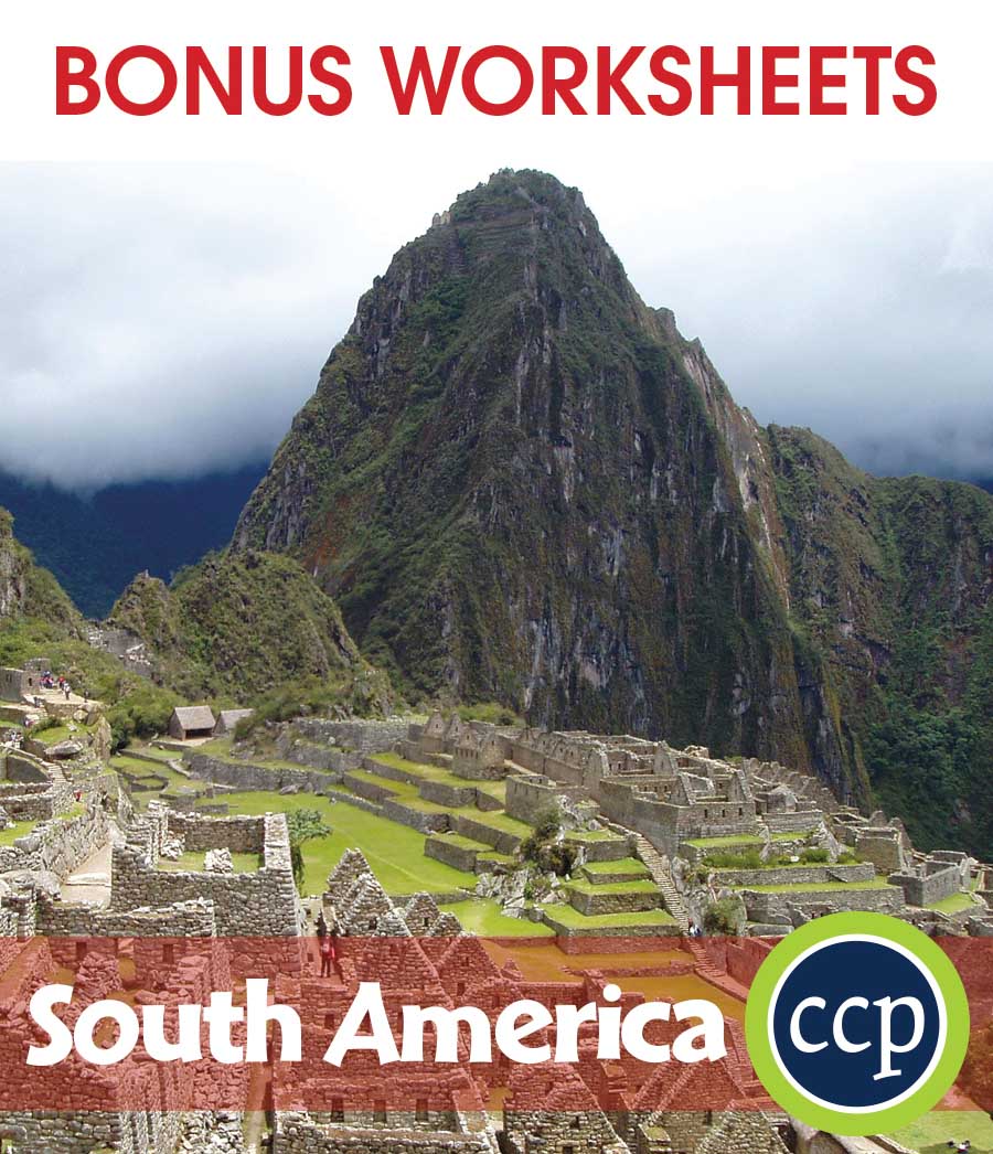 South America Gr. 5-8 - BONUS WORKSHEETS - eBook