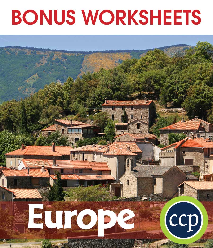 Europe Gr. 5-8 - BONUS WORKSHEETS - eBook