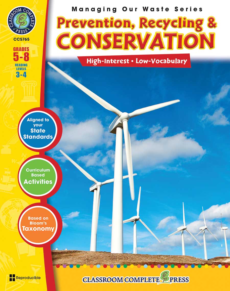 Prevention, Recycling & Conservation Gr. 5-8 - print book