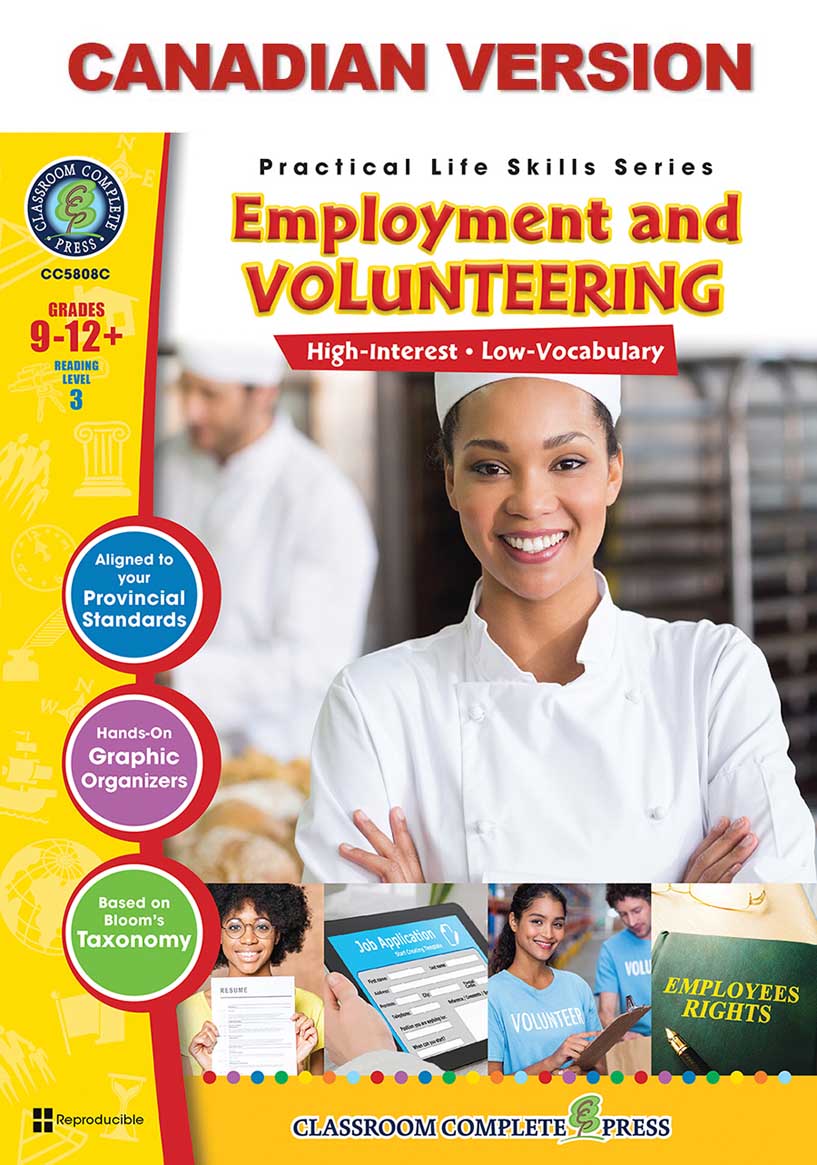 Practical Life Skills - Employment & Volunteering - Canadian Content Gr. 9-12+ - print book