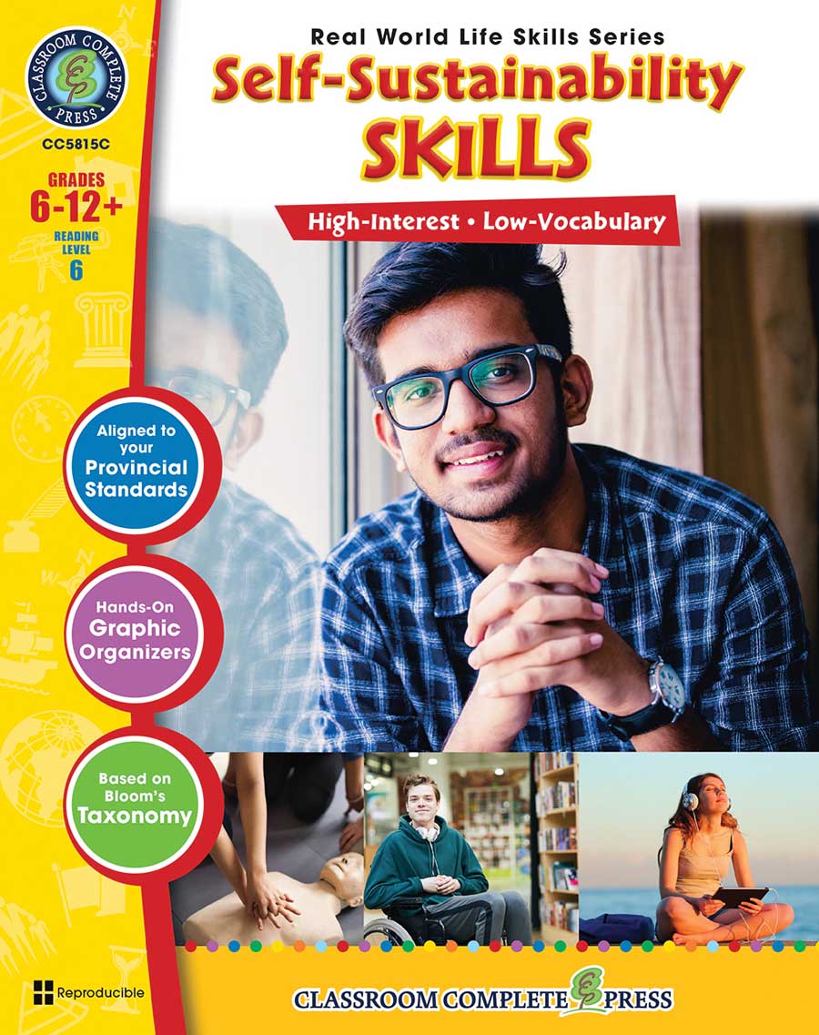 Real World Life Skills - Self-Sustainability Skills - Canadian Content Gr. 6-12+ - print book