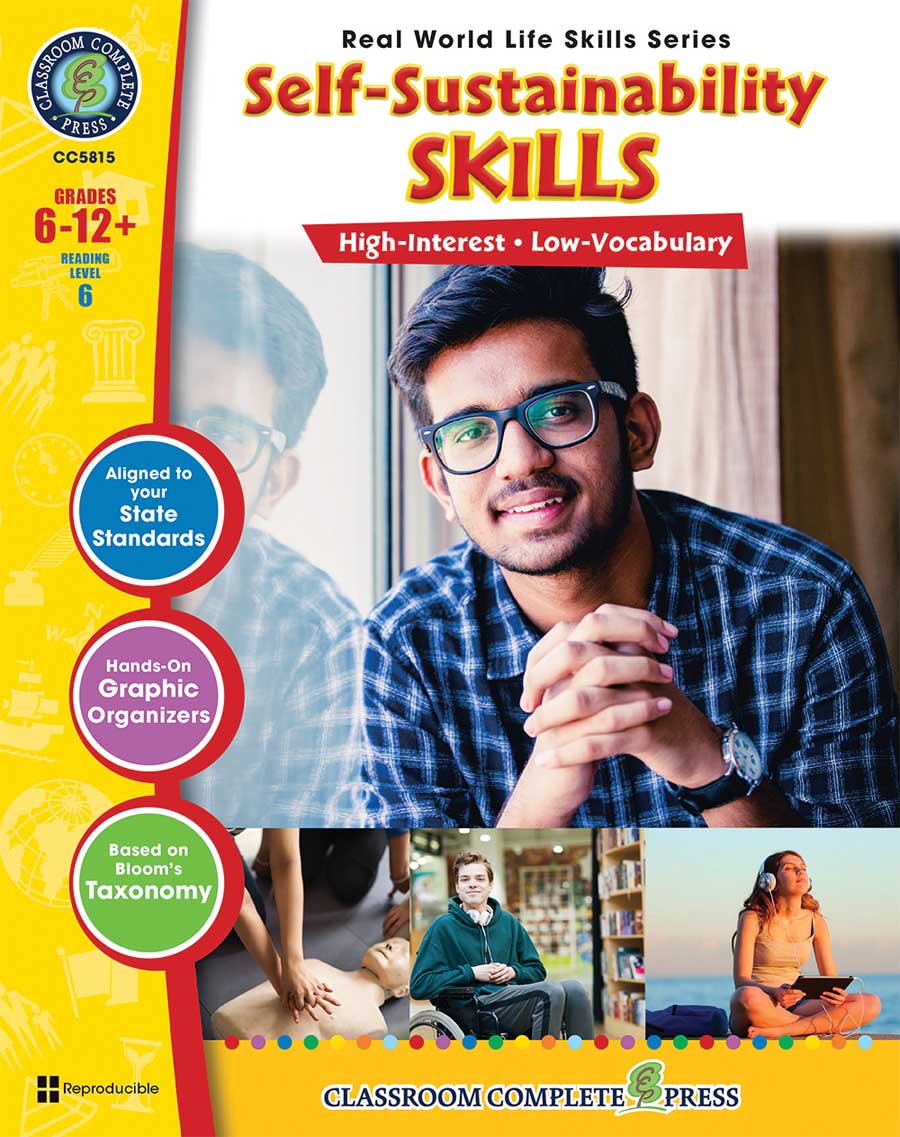 Real World Life Skills - Self-Sustainability Skills Gr. 6-12+ - print book