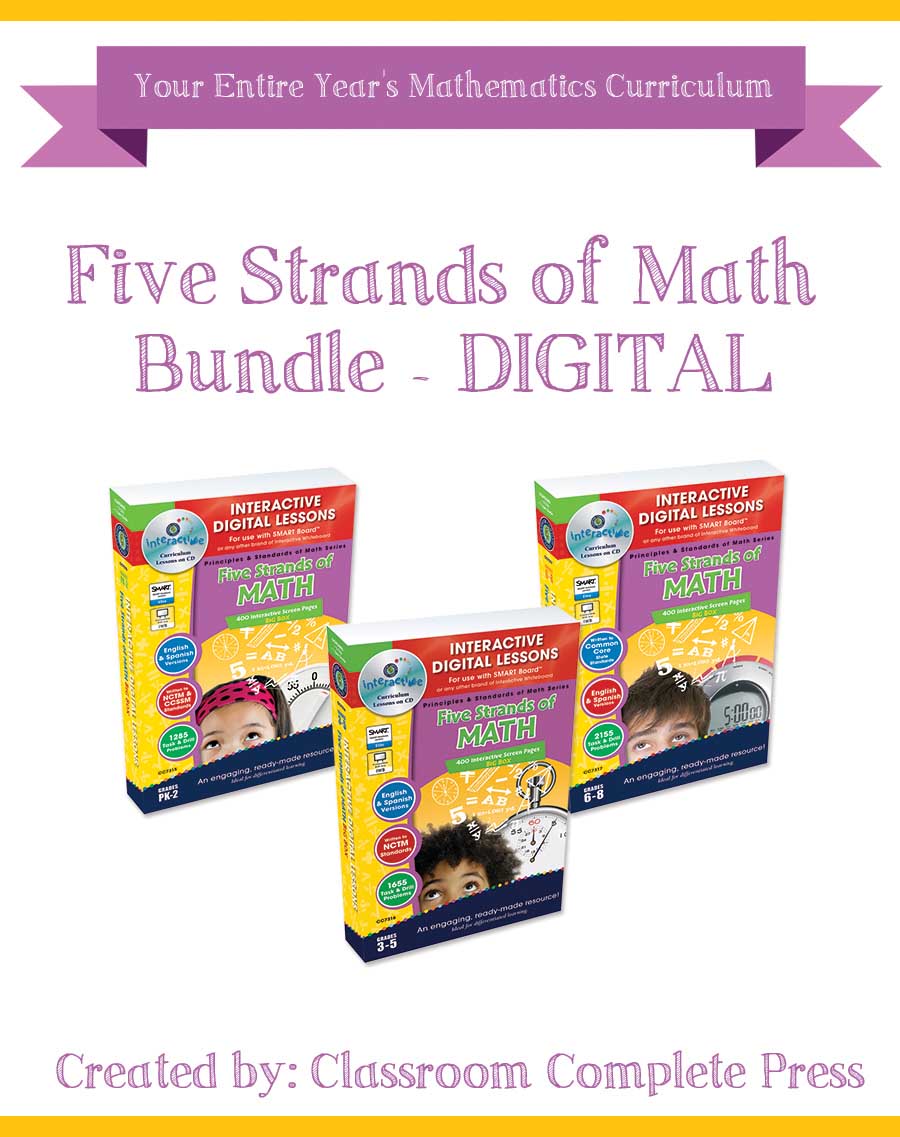Five Strands of Math - Task and Drills Bundle - DIGITAL LESSONS Gr. PK-8