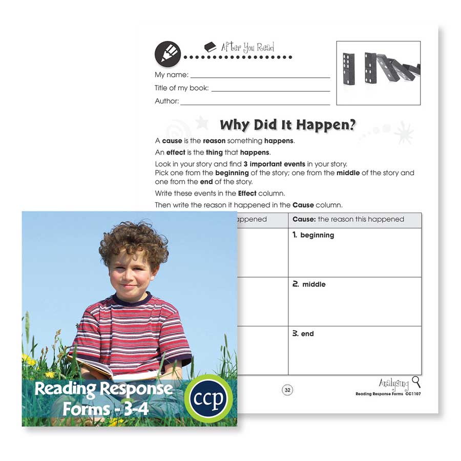 Reading Response Forms: Why Did It Happen? Gr. 3-4 - WORKSHEET - eBook
