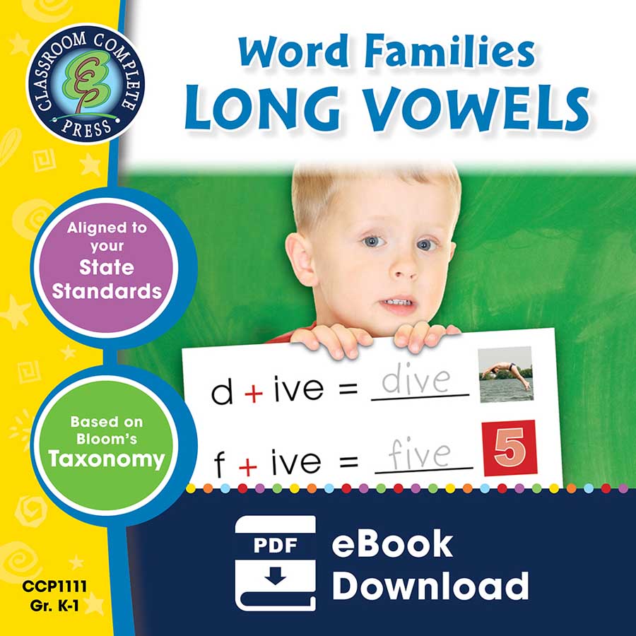 Word Families - Long Vowels Gr. PK-2 - eBook