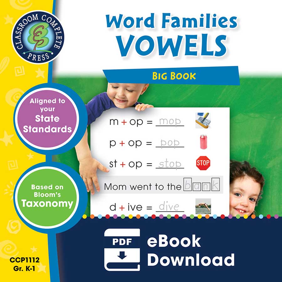 Word Families - Vowels Big Book Gr. PK-2 - eBook
