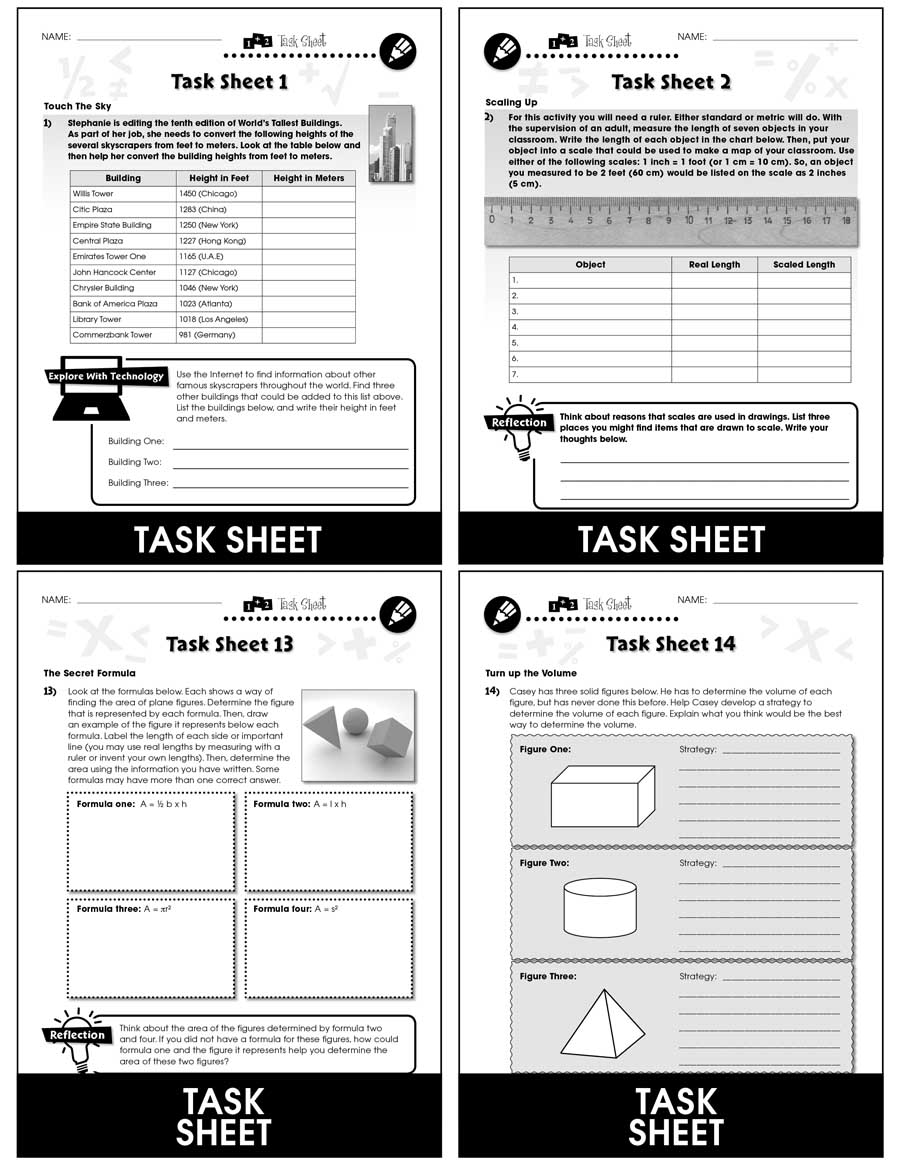 Measurement - Task Sheets Gr. 6-8 - eBook