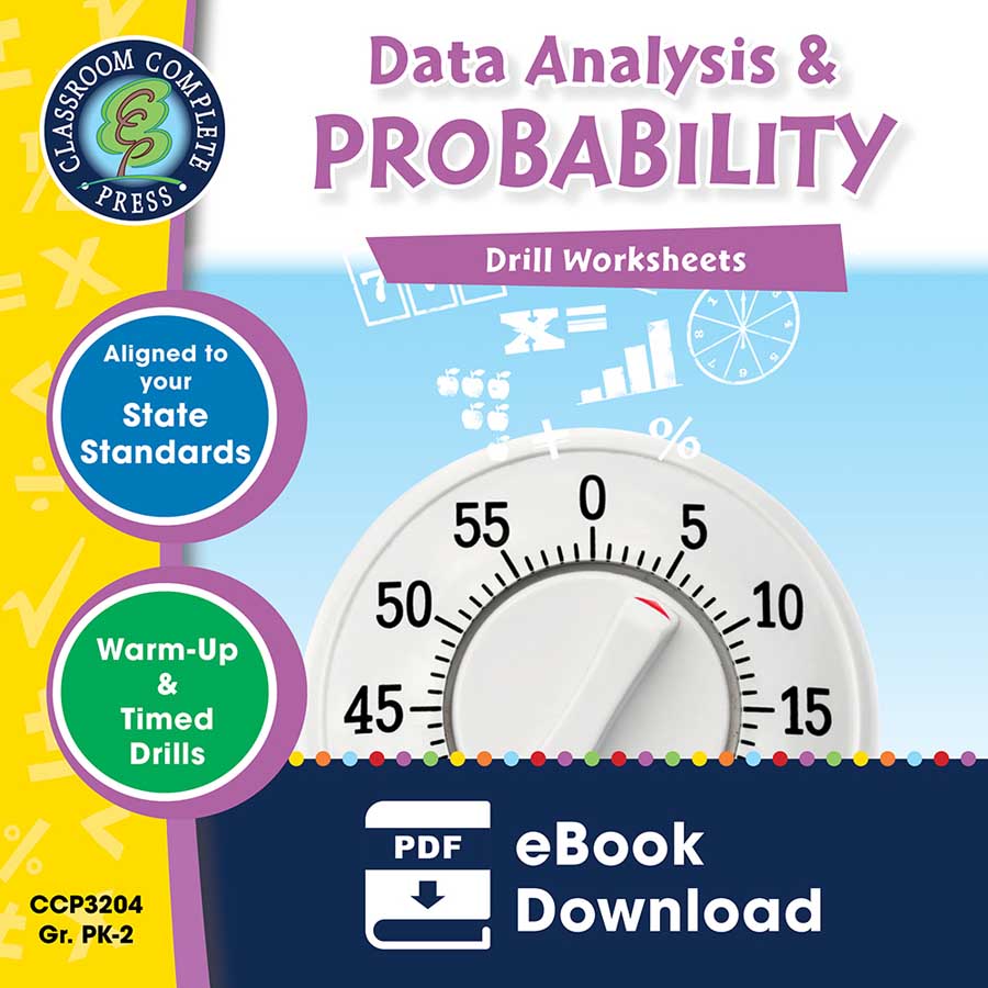 Data Analysis & Probability - Drill Sheets Gr. PK-2 - eBook