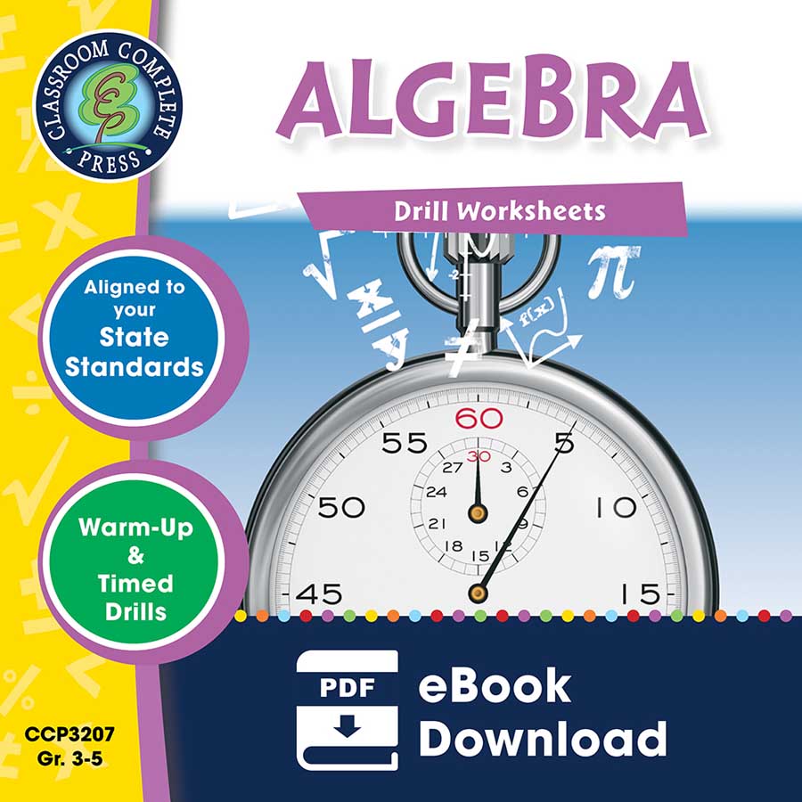Algebra - Drill Sheets Gr. 3-5 - eBook