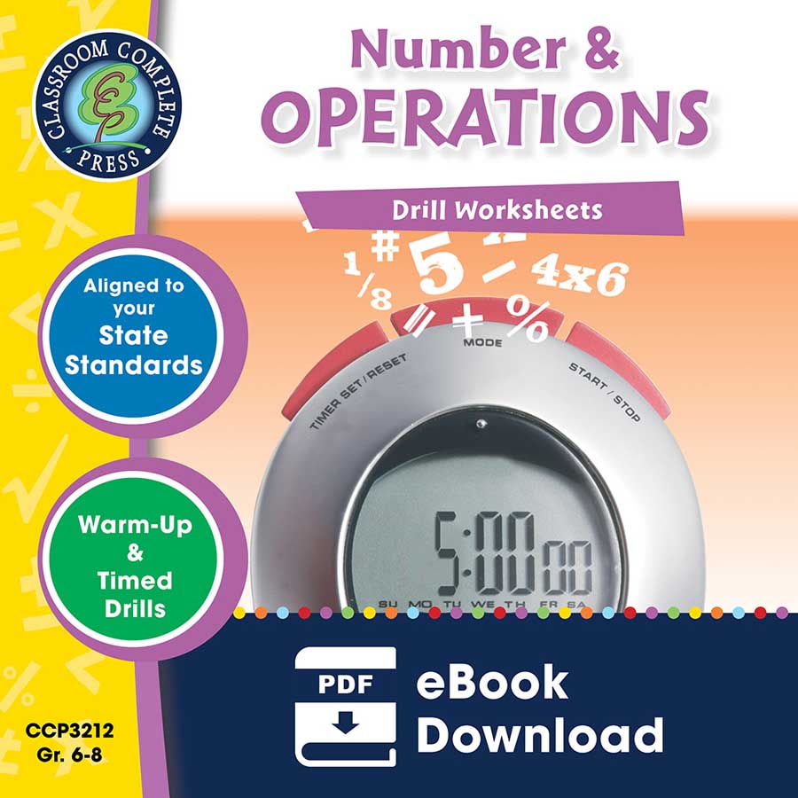 Number & Operations - Drill Sheets Gr. 6-8 - eBook