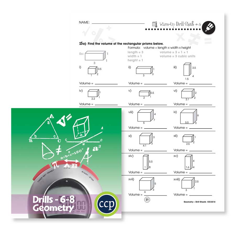 Geometry: Drill Sheet Sample Gr. 6-8 - WORKSHEET - eBook