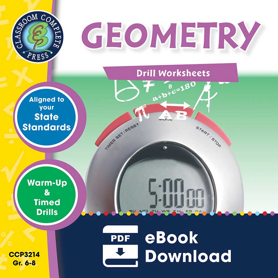 Geometry - Drill Sheets Gr. 6-8 - eBook