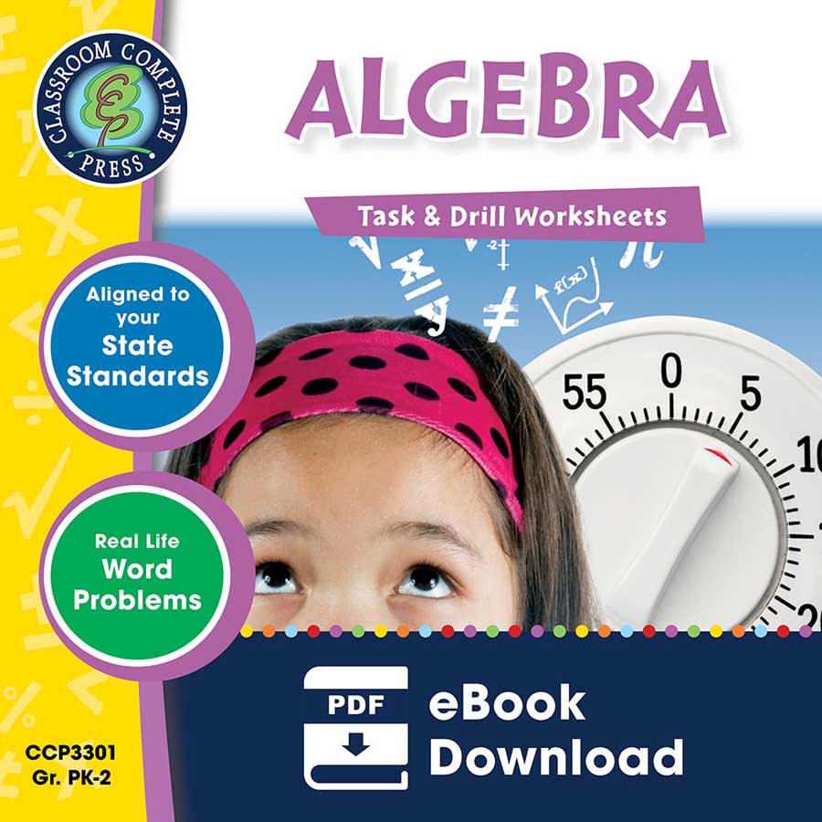 Algebra - Task & Drill Sheets Gr. PK-2 - eBook