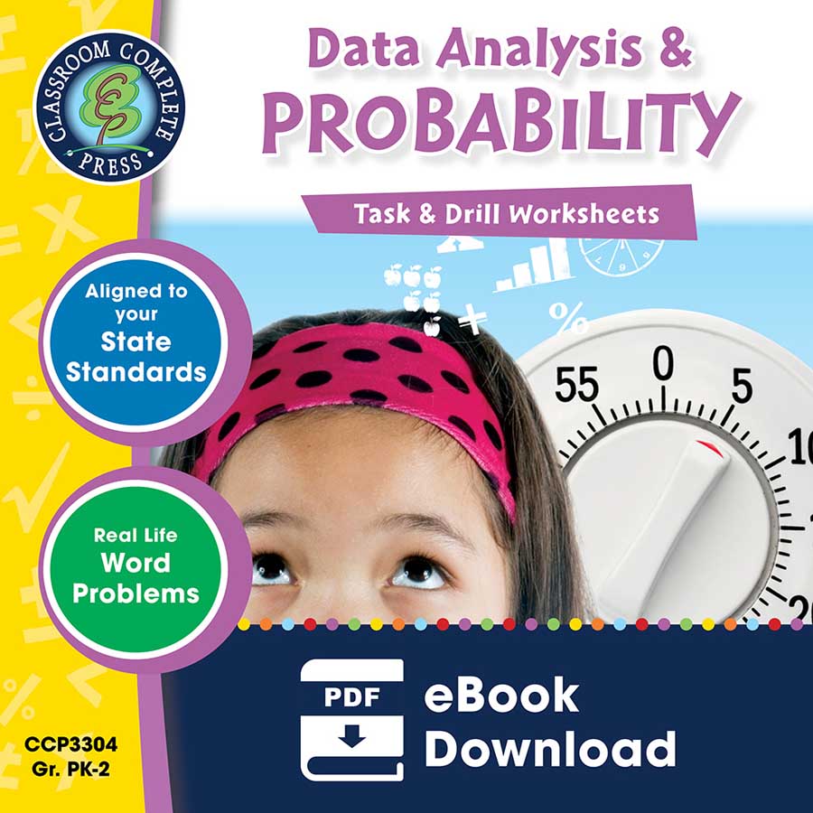 Data Analysis & Probability - Task & Drill Sheets Gr. PK-2 - eBook