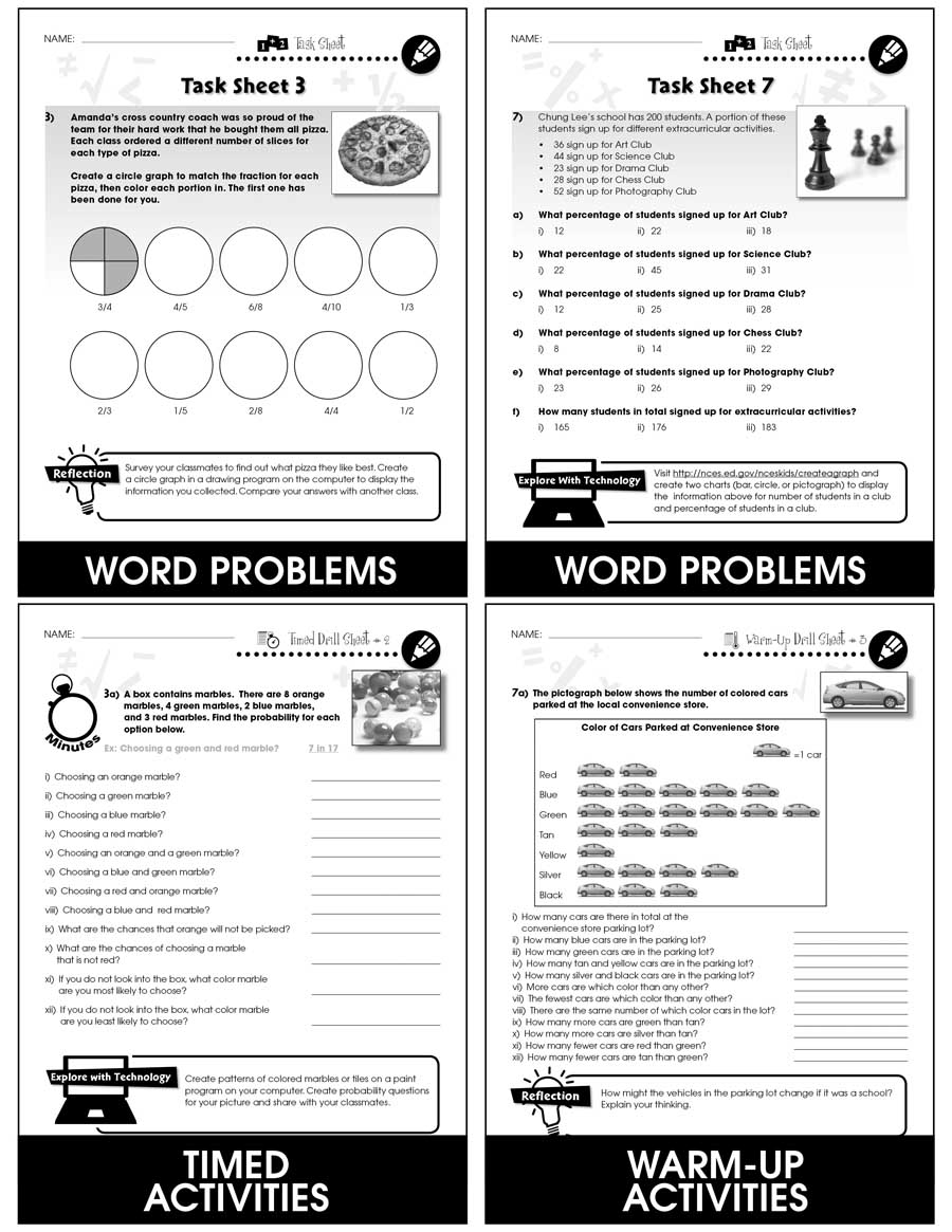 Data Analysis & Probability - Task & Drill Sheets Gr. 3-5 - eBook