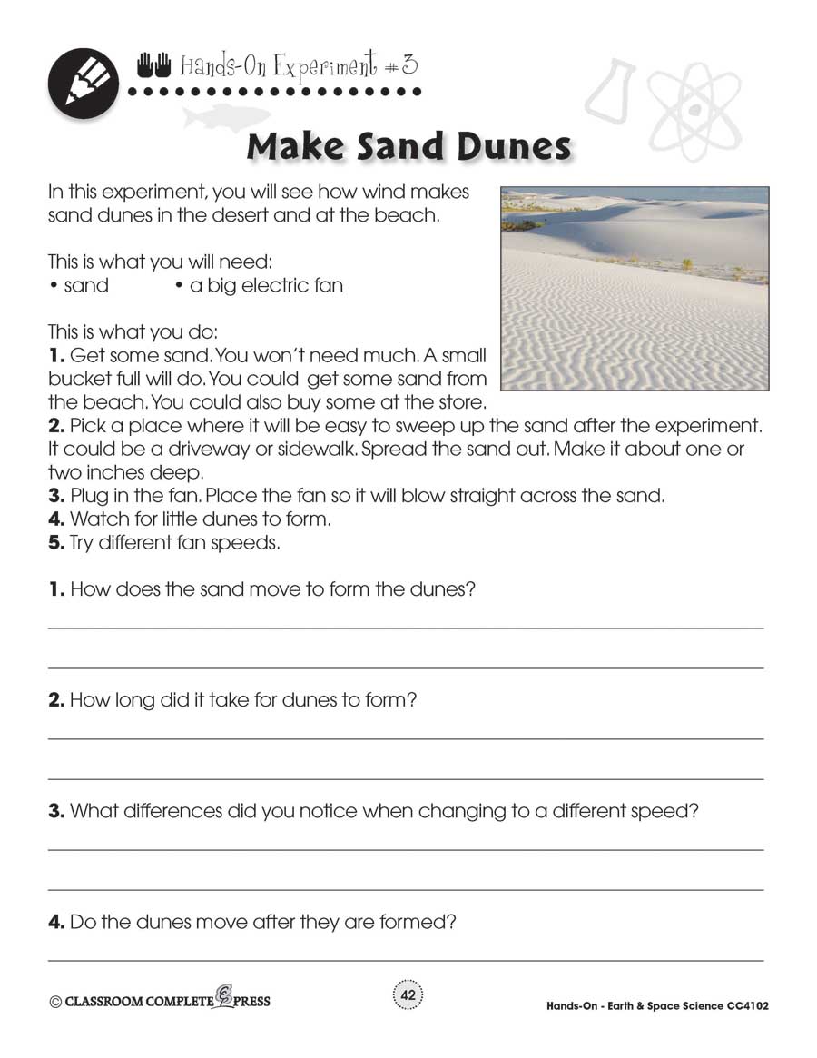 Earth & Space Science: Make Sand Dunes Gr. 1-5 - WORKSHEET - eBook
