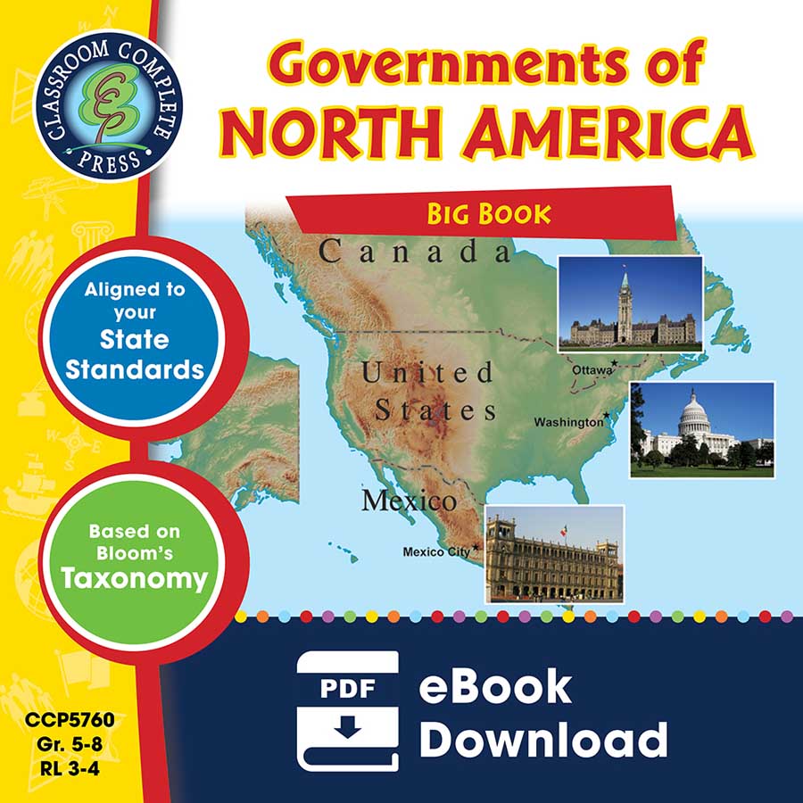 Governments of North America Big Book Gr. 5-8 - eBook