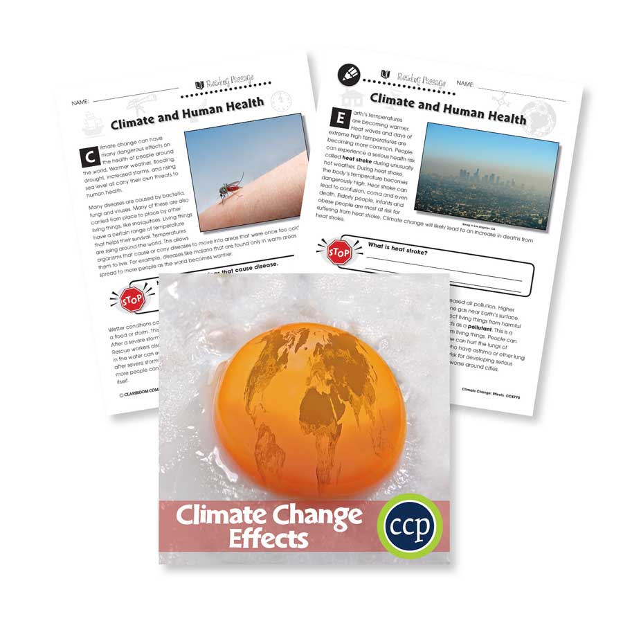 Climate Change: Effects: Climate and Human Health Reading Passage Gr. 5-8 - WORKSHEET - eBook