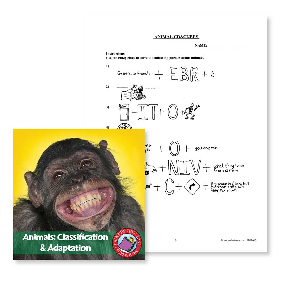 Animals: Classification & Adaptation: Animal Crackers Word Puzzle Gr. 4-6 - WORKSHEET - eBook